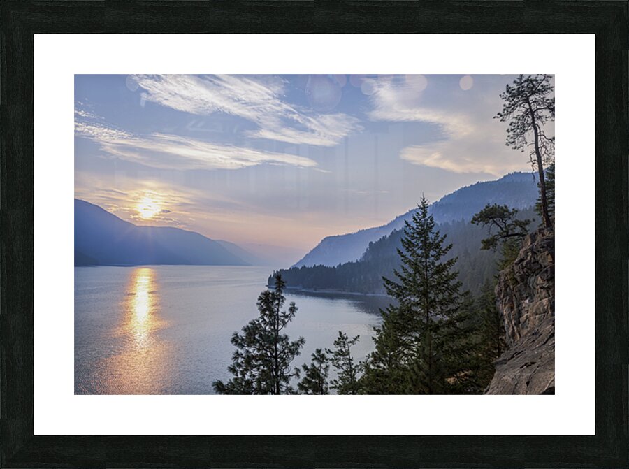 Arrow Lake Tree Sunset Picture Frame print