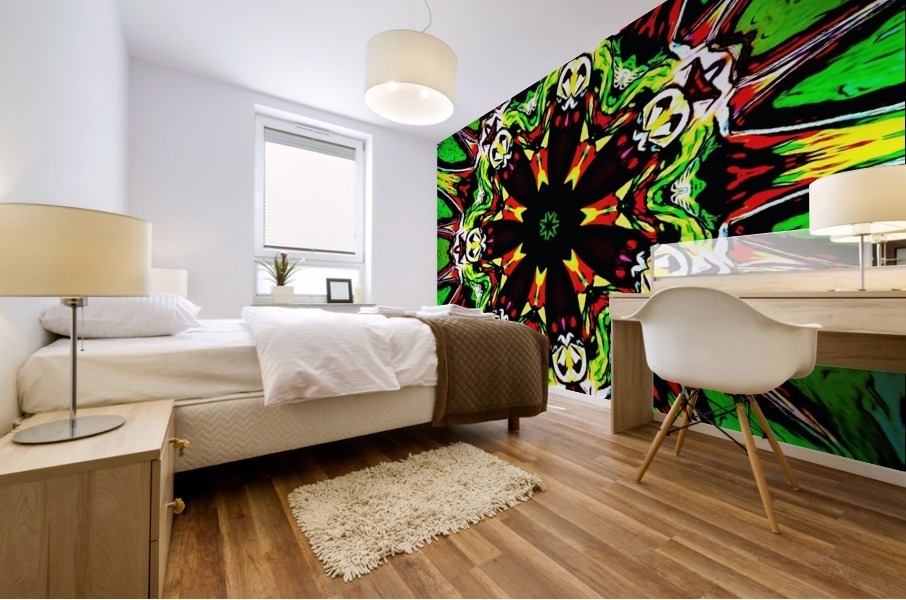 Green Virosprere abstract  Mural print