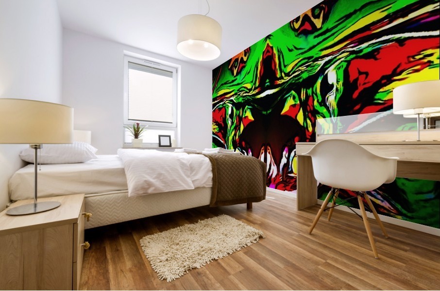 Abstract Cat Mural print