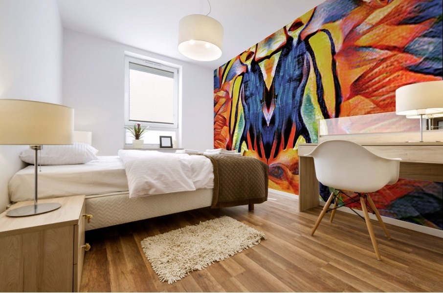 Rainy Day Twins  Mural print