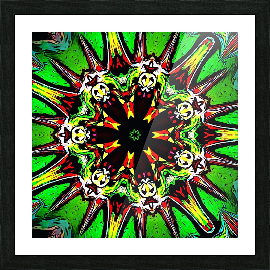 Green Virosprere abstract  Picture Frame print