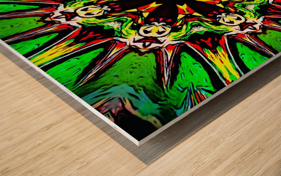 Green Virosprere abstract  Wood print