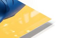 a blue and yellow background with two face HD Metal print