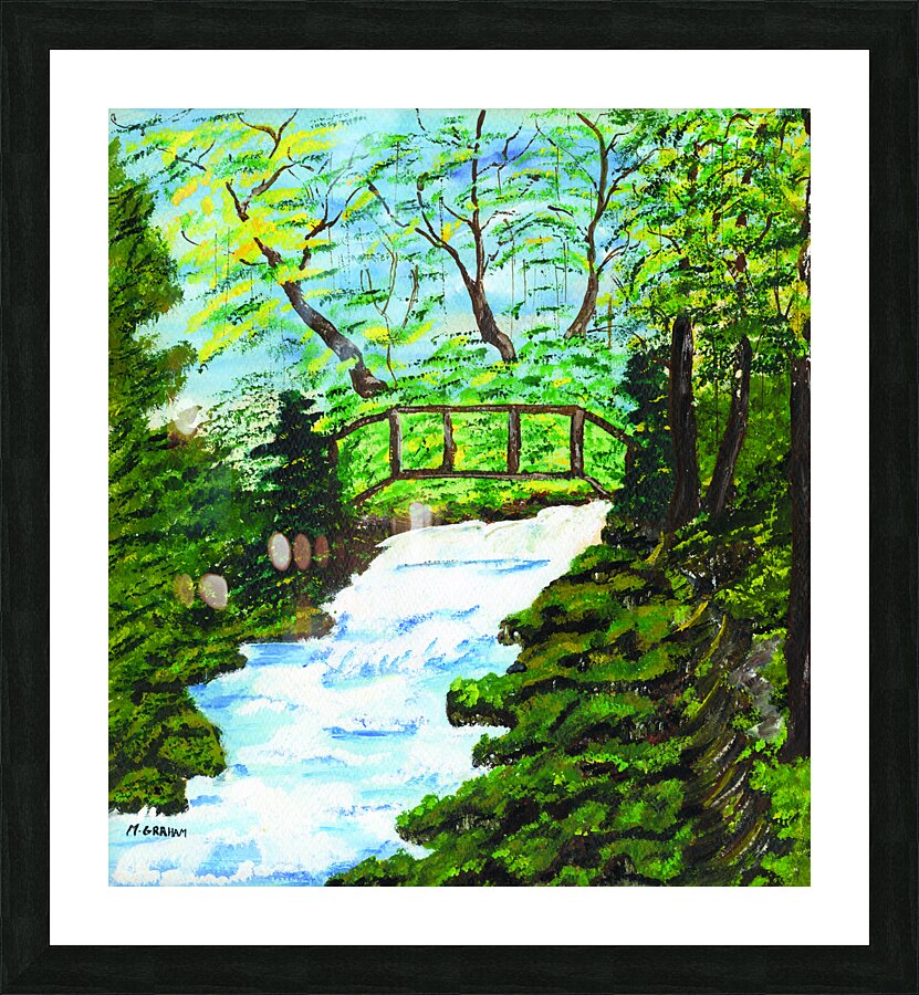 Stream Bridge Picture Frame print