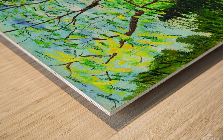 Stream Bridge Wood print