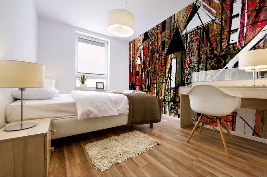 Urban Crowding  Mural print