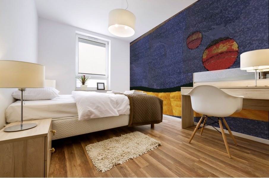 Two Moon Landscape 0628 Mural print