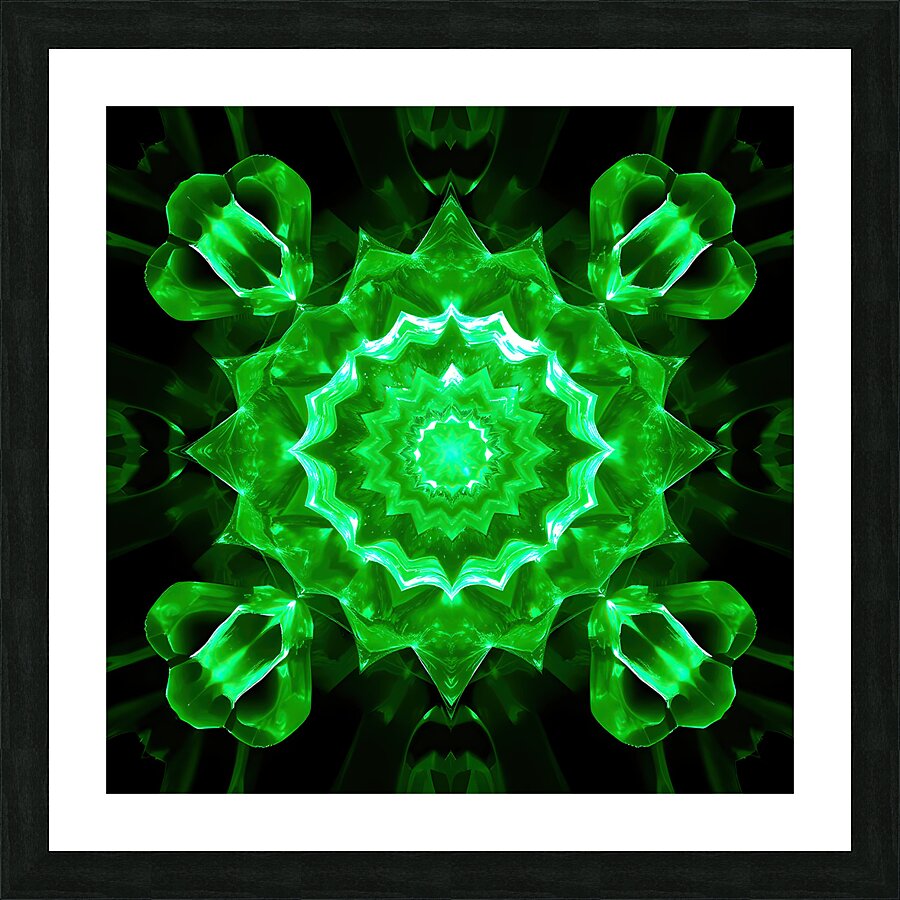 Emerald Flower Picture Frame print