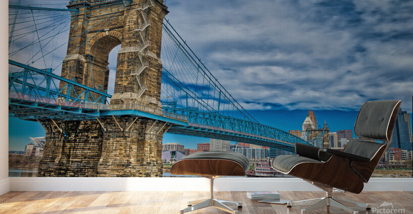 John A. Roebling Suspension Bridge by Barry Fowler Wall Art