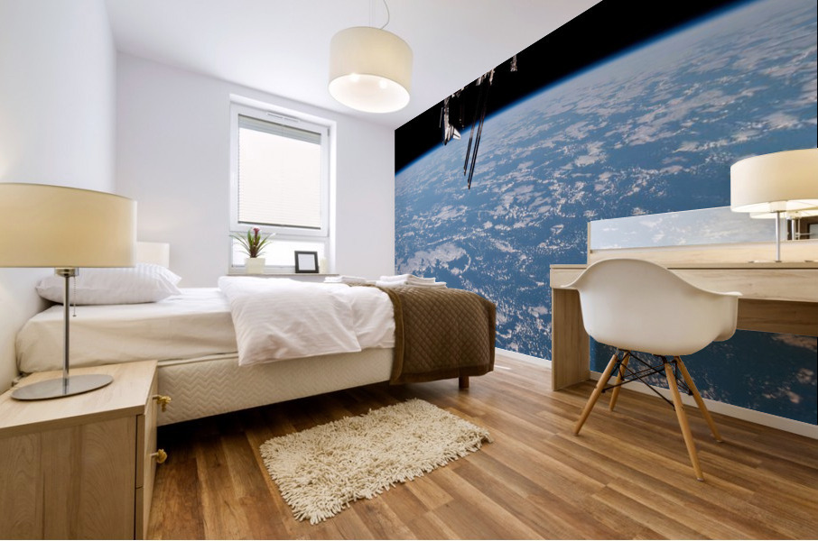 ISS and Docked Shuttle Mural print