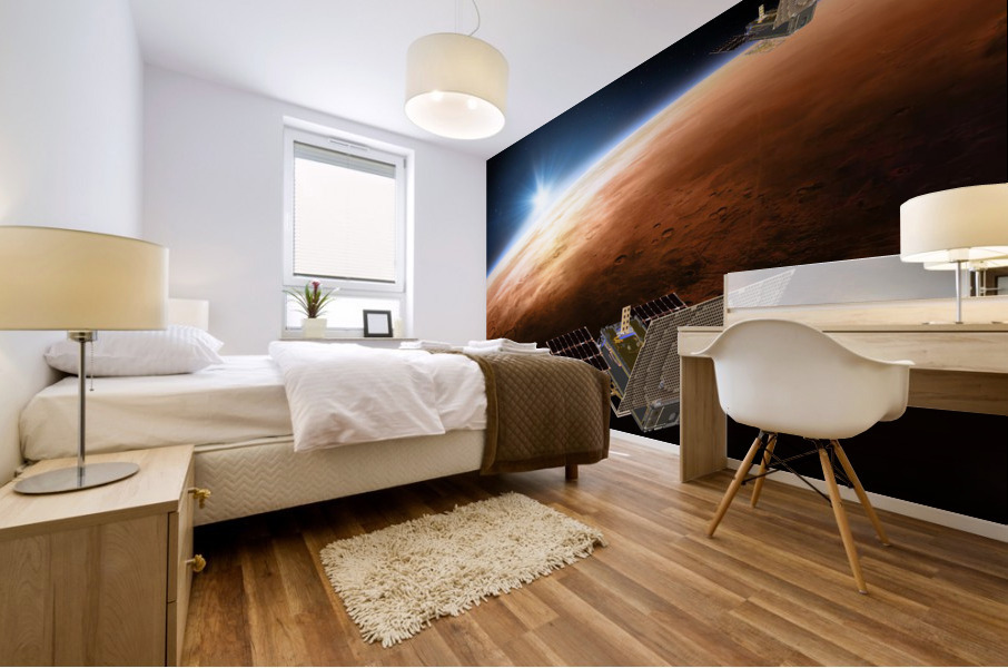 Mars and Earth Mural print
