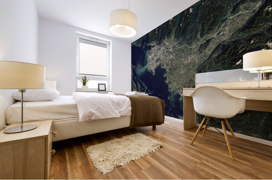 Lower Mainland from Space Mural print