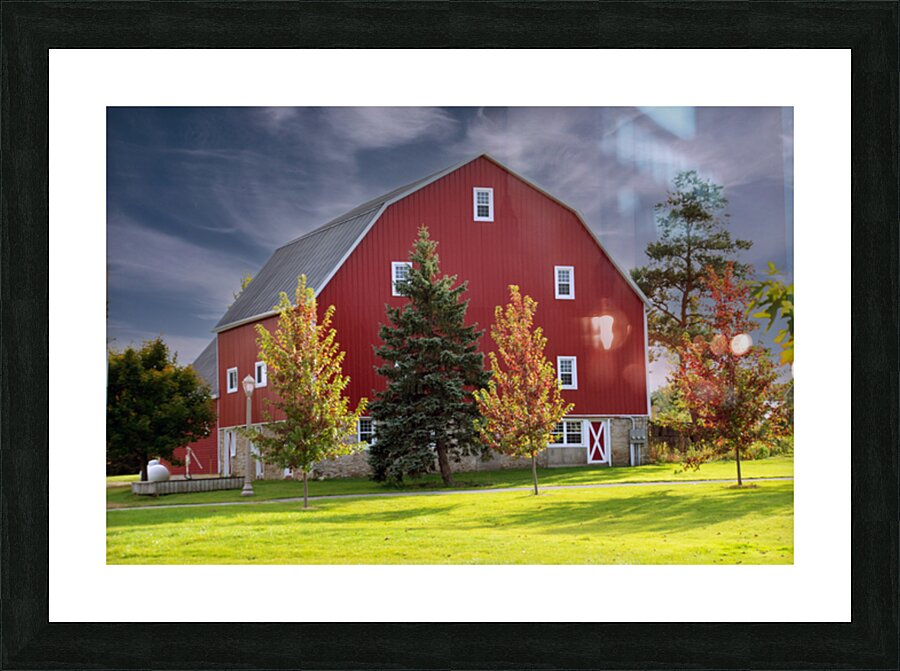 Red Barn in Autumn Picture Frame print