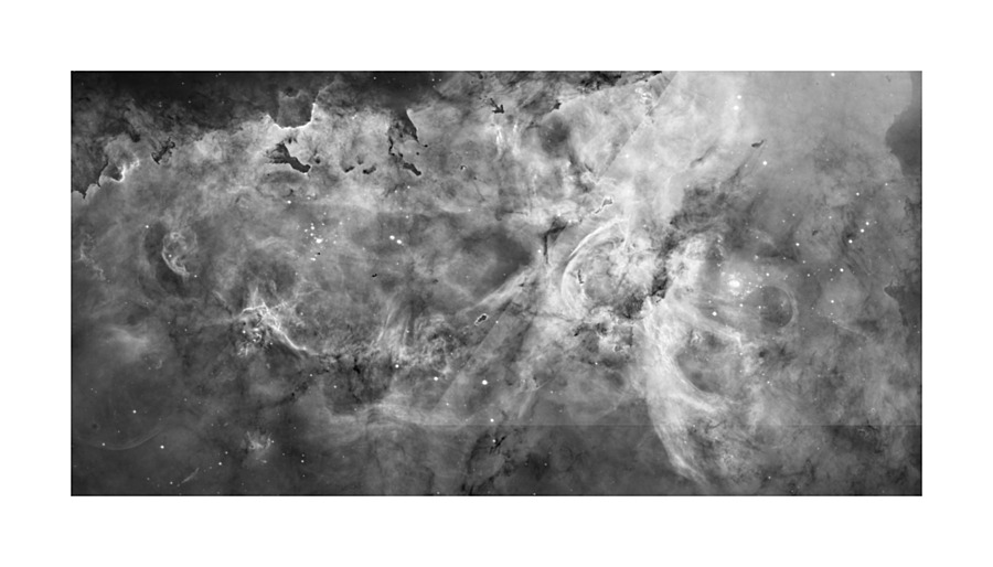  Carina Nebula in B&W Picture Frame print