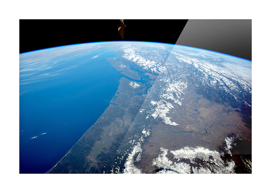 Pacific NW From ISS Picture Frame print
