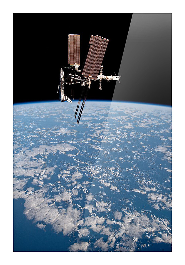 ISS and Docked Shuttle Picture Frame print