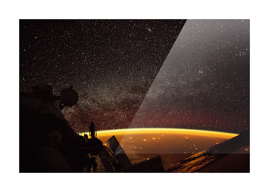 Starry night from iss Picture Frame print