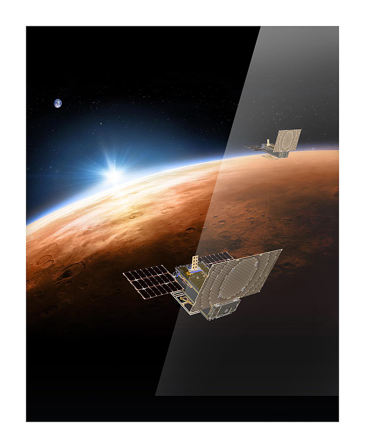 Mars and Earth Picture Frame print