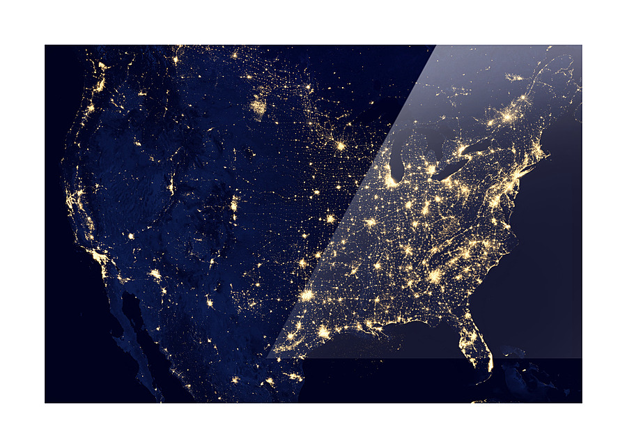 North America at Night Picture Frame print