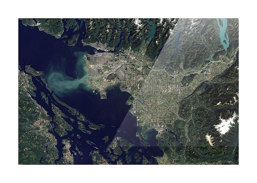 Lower Mainland from Space Picture Frame print