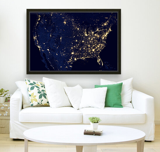 North America at Night Reproduction