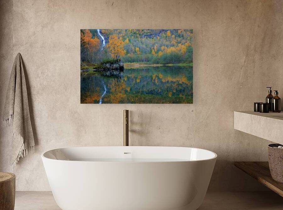 Autumn Reflections in Norway Reproduction