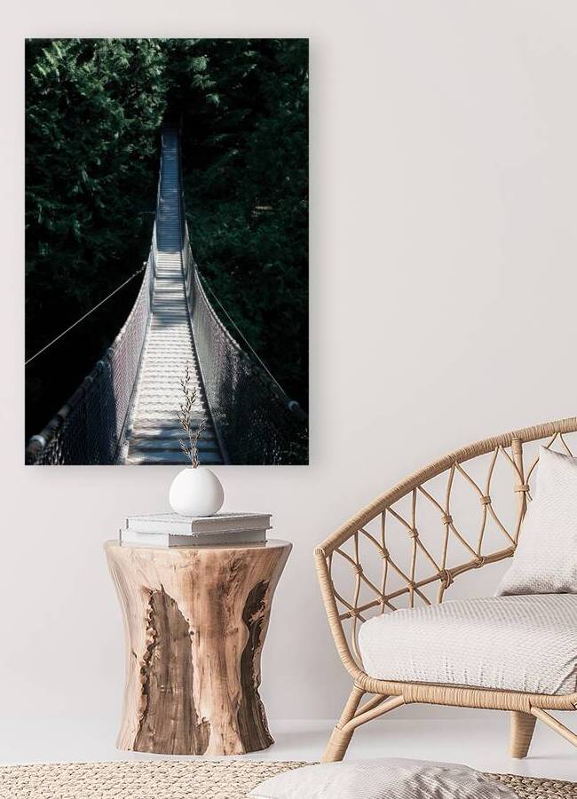 Suspension Bridge Into the Forest Reproduction