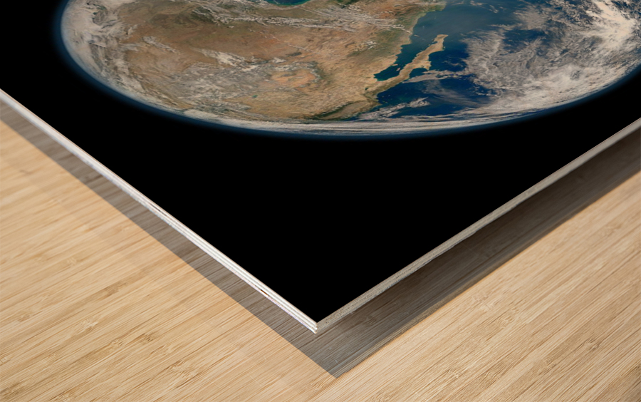 Earth from Space Wood print
