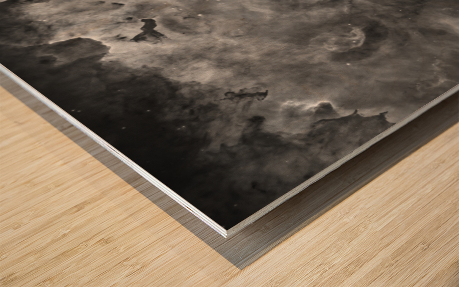  Carina Nebula in B&W Wood print