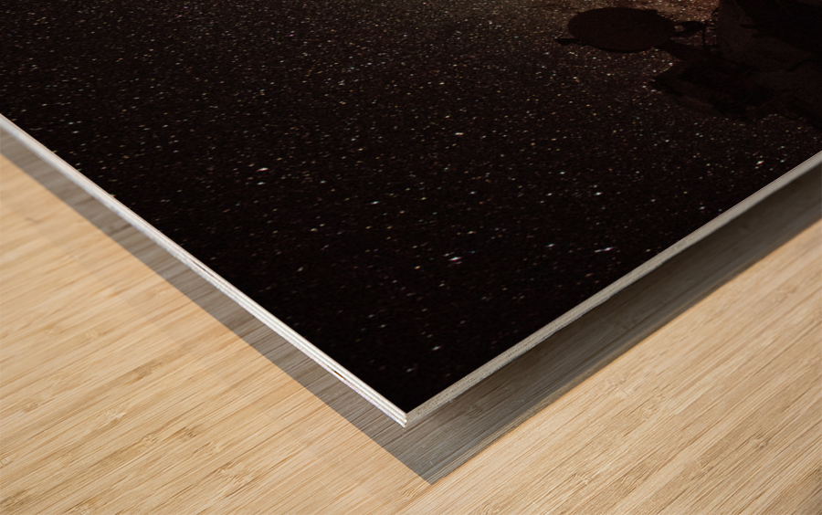 Starry night from iss Wood print