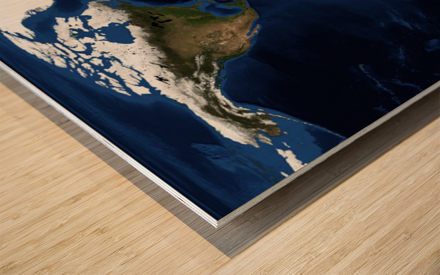 Our World from Space Wood print