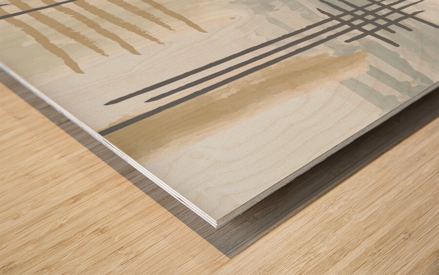 Abstract Warm Minimalism Wood print