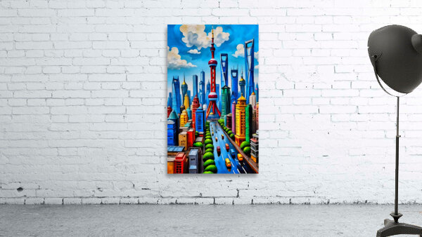 Shanghai skyline cityscape 3 Wall Preview