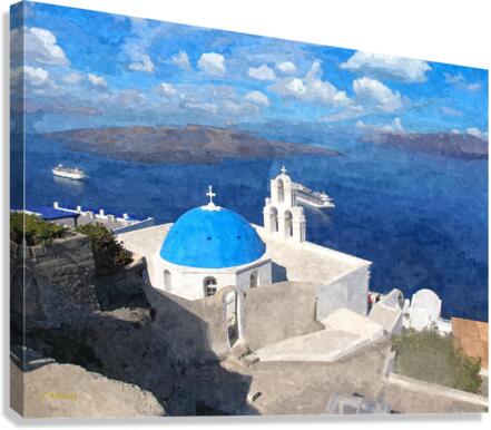 Santorini Ocean View Canvas Print