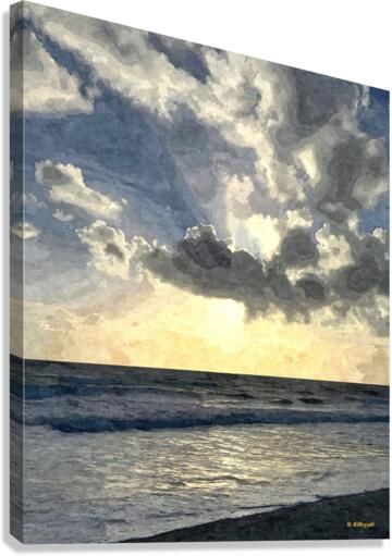 Beach Sunrise with Cloud s Canvas Print