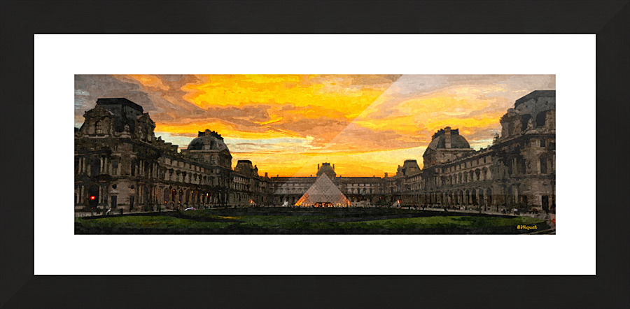 Louvre Museum Sunset Picture Frame print