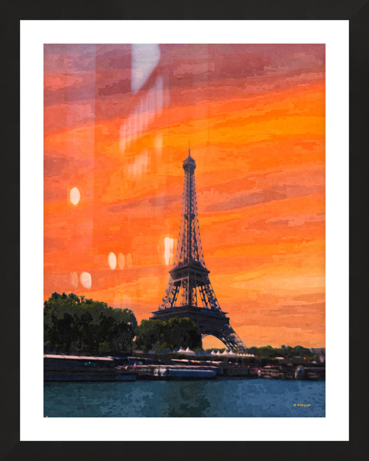 Eiffel Tower Paris Sunset Picture Frame print