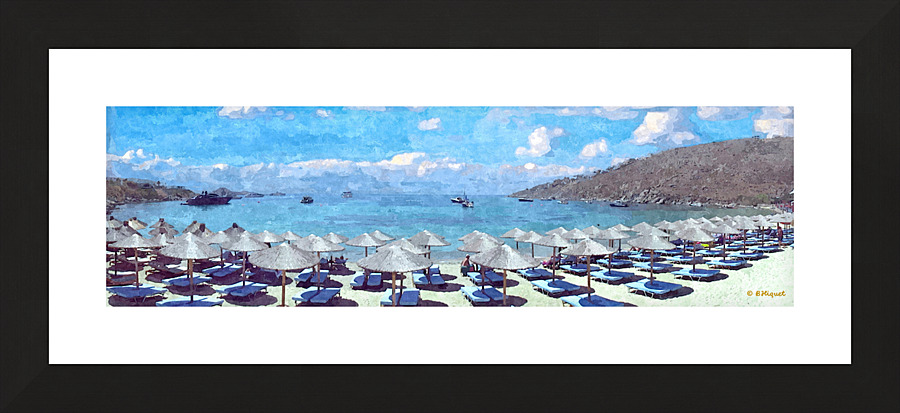 Mykonos Beach Picture Frame print