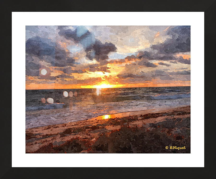 Beach Ocean Sunrise Picture Frame print