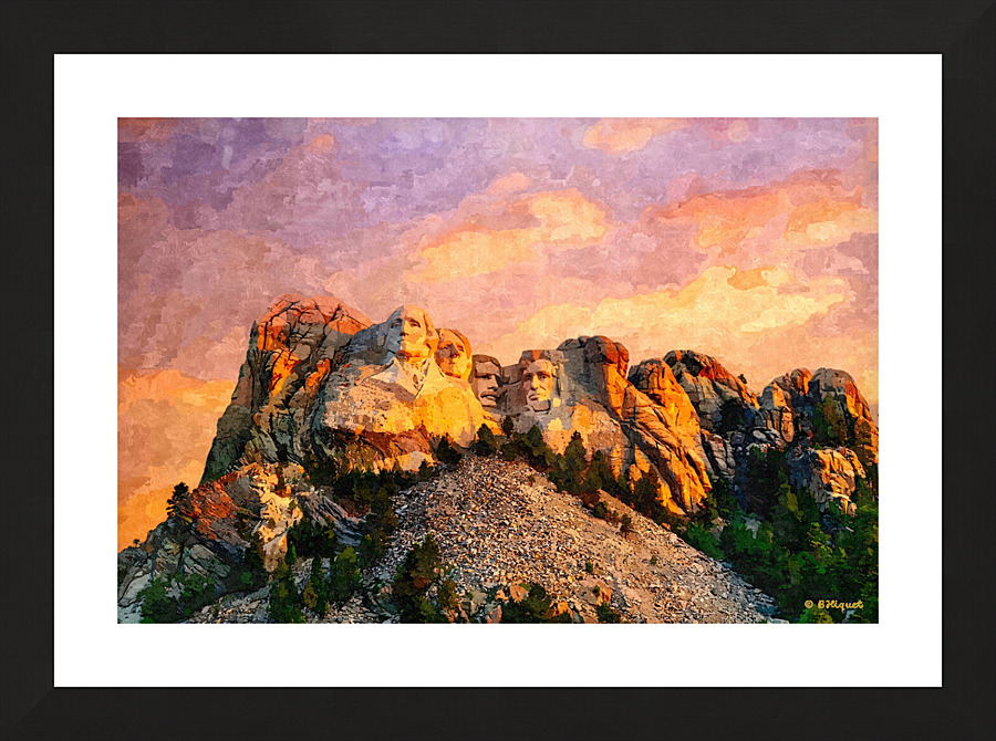 Mt Rushmore Sunset Picture Frame print
