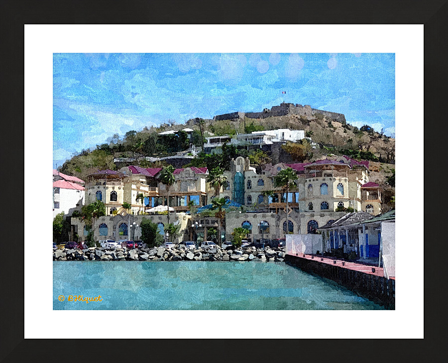 Island Town View Picture Frame print