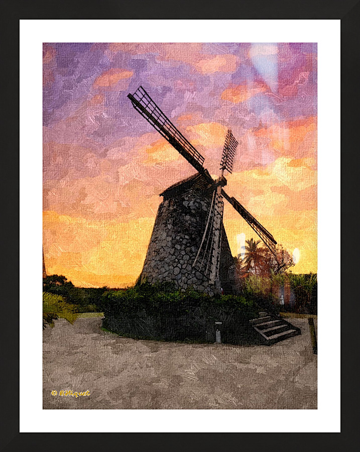 Island Windmill Picture Frame print