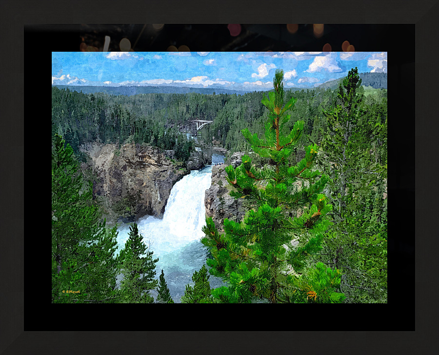 Yellowstone Waterfall Picture Frame print