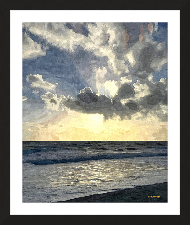 Beach Sunrise with Cloud s Picture Frame print