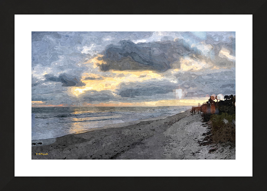 A View Down Satellite Beach Picture Frame print