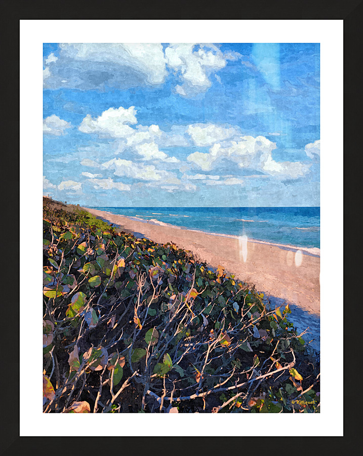 A View Up The Beach Picture Frame print