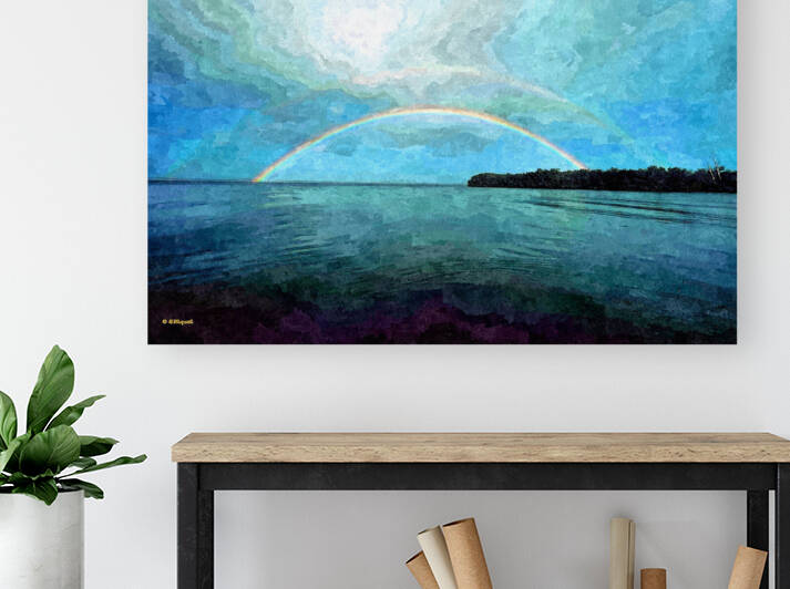 Double Rainbow over the Intercoastal Waterway by BRADLEY HIQUET