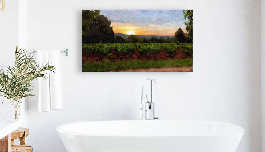 French Vinyard Mountain Sunset by BRADLEY HIQUET