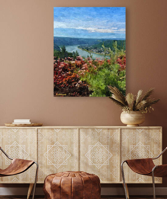 Rhine River Hiltop View by BRADLEY HIQUET
