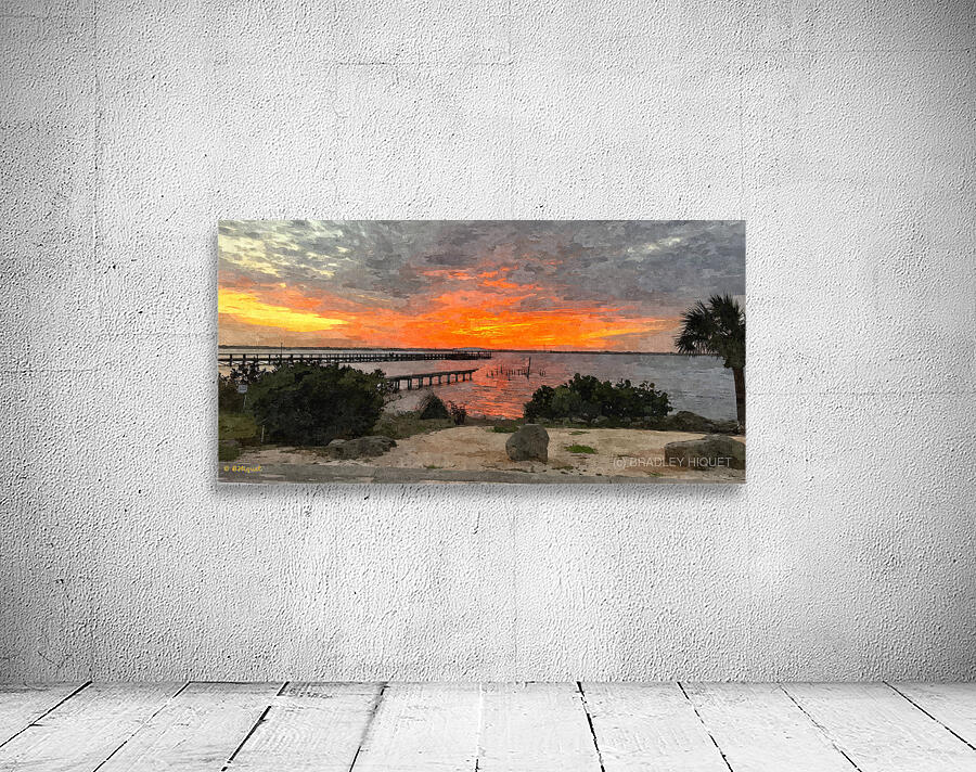 Melbourne Beach Pier Sunset Wall Preview